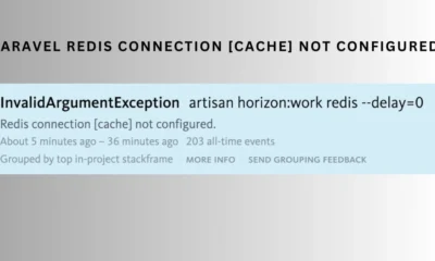 laravel redis connection [cache] not configured.